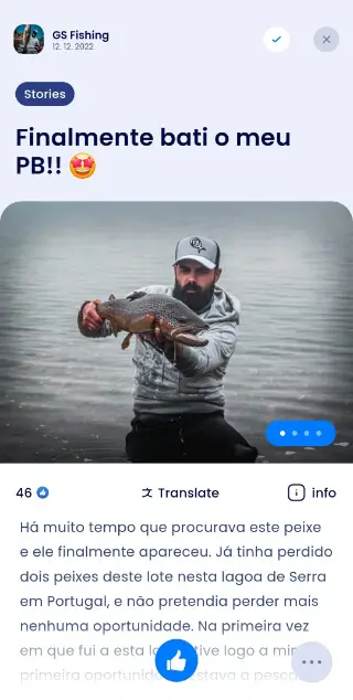 Blog post in the Fishsurfing app