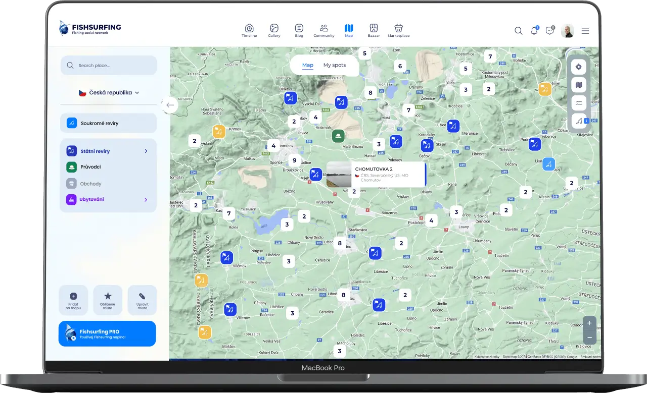 Fishsurfing app for desktop